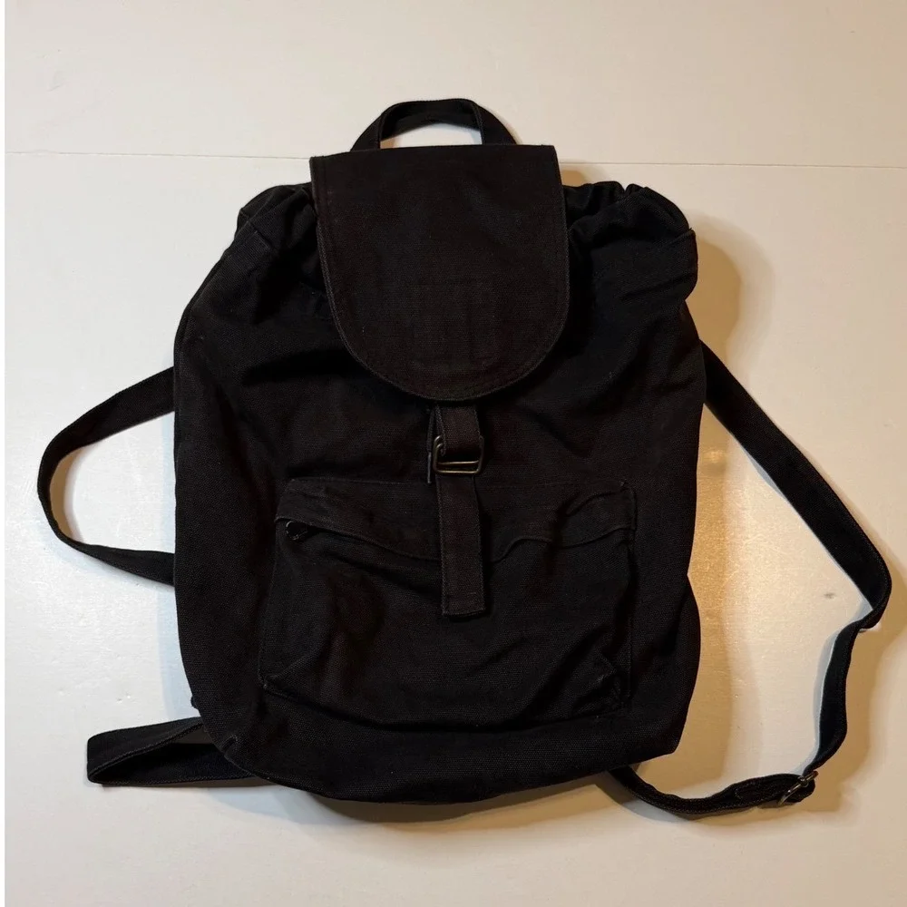 BAGGU Backpack Black Rucksack Recycled Cotton Canvas bag